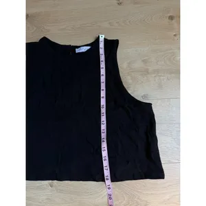 EUC Petal and Pup Marnie Tank 100% linen black crop coastal lightweight size XL thumbnail 4