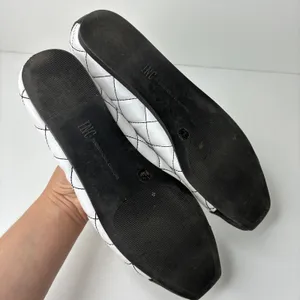 I.N.C. International Concepts White Black Quilted Flats Synthetic Womens sz 9.5 thumbnail 5