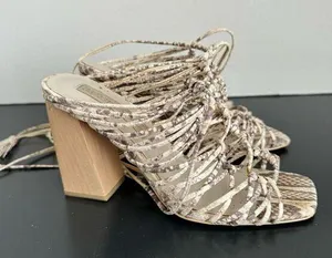 Imagine Vince Camuto Bennie Sandal Beach Vacation Block Heel Size 6 Snake Print thumbnail 1