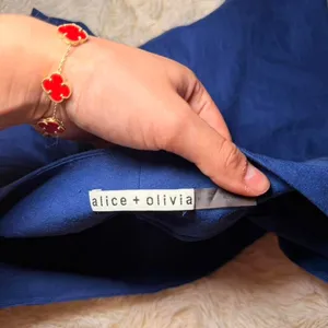 Alice + Olivia Size 0 Blue Short Pants Tapered Pockets Utility Linen thumbnail 5