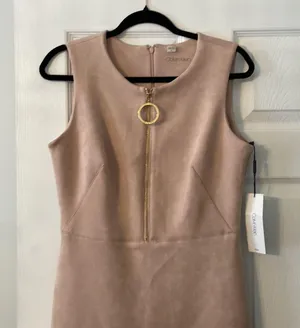 Calvin Klein light pink Sleeveless Sheath Dress Crew Neck size 8 brand new thumbnail 2