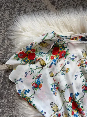 Pleated floral print mini dress thumbnail 5