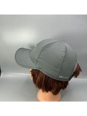 Nike Dri Fit Featherlight Golf Hat Womens One Size Gray Swoosh Logo Hook & Loop thumbnail 5