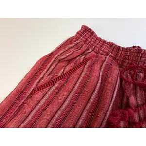 Briggs Linen Blend Shorts Womens XS Red Striped Elastic Waist Drawstring thumbnail 6