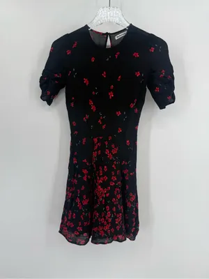 Reformation Gracie Mini Black Dress Floral Oracle Size 0 thumbnail 6