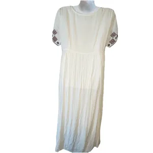 Piper And Scoot L Dress Women’s Cream Floral Embroidered Maxi Cottage Core thumbnail 2