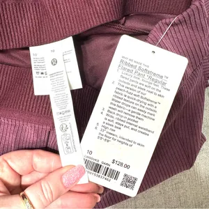 Lululemon Ribbed Softstreme Flared Pant Casual Athletic Pants Garnet 10 14 NWT thumbnail 8