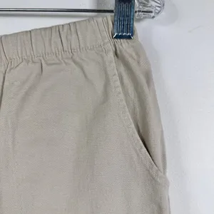 Denim & Co Khaki‎ Elastic Waist Pull On Straight Leg Pants Cotton Stretch Large thumbnail 3