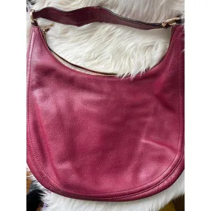 Michael Kors Leather Hobo Bag in Burgundy thumbnail 7