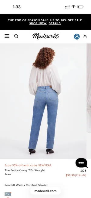 Madewell Jeans Curvy 90s Straight Petite thumbnail 2