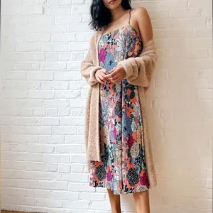 Anthropologie Women's Deva Plisse Colorful Midi Slip Dress Size XSP thumbnail 2