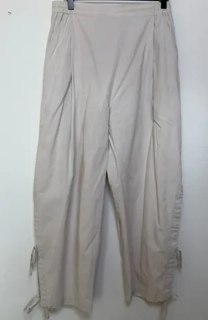 Grade & Gather Cotton Side Tie Barrel Pants Medium Tan Lagenlook‎ Artsy Pull On thumbnail 1