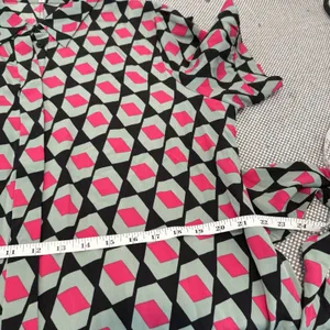 DVF Silk Kendyl Maxi Dress Hexagon Print Size XL Geometric thumbnail 10