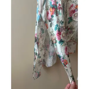AMUR Eleanor Asymmetric Floral‎ Silk Blend Midi Dress Ivory Size S thumbnail 10