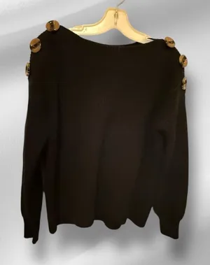 Philosophy‎ Boat Neck Sweater with Large Buttons thumbnail 1