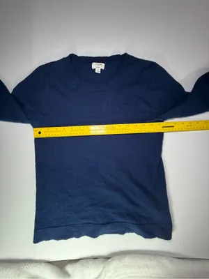 J. Crew Navy Teddie cotton wool blend Crewneck Sweater thumbnail 4