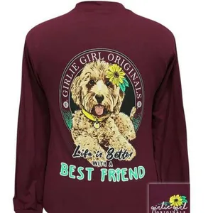 Simply Southern Women's Large Red Floral‎ Long Sleeve T-Shirt Best Friend Woman thumbnail 2