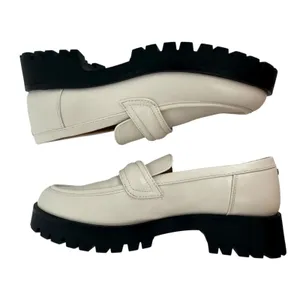 Nine West Womens Gury Slip On Chunky Lug Sole Loafers Cream Size 8.5M Y2K Preppy thumbnail 7