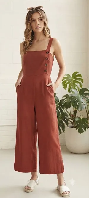 L.A. Hearts Rust/Terra Cotta Jumpsuit - Size L ✨ thumbnail 1