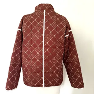 NWT Omoone Boho Brown Floral Quilted Padded Lightweight Puffer Coat Jacket Sz XS thumbnail 4
