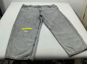 Womans H&M Baggy Loose Fit black Acid Wash Straight Denim Jeans 26 plus size thumbnail 1