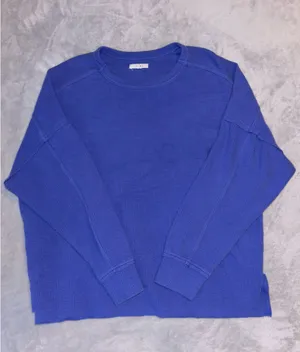Crewneck Sweater Maurices Pullover Medium Periwinkle Raw Hem thumbnail 1