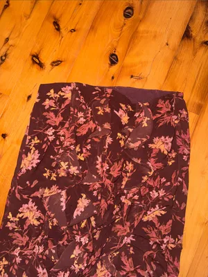 Free People Maroon Floral Maxi Skirt thumbnail 5
