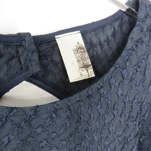 Anthropologie Birdcage Navy Blue Blouson Dress Small Sleeveless Mini Dress Small thumbnail 5