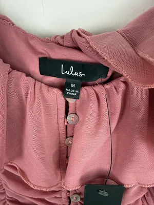 NWT Lulus Elegant Posture Mauve Pink Mesh Ruched Cold-Shoulder Bodysuit Size XS thumbnail 6