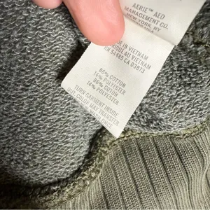 Aerie Half Zip Pullover Sweatshirt – Size Large – Green thumbnail 3