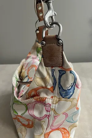👜 COACH Scribble Signature Multicolor Shoulder Bag & Wallet Set thumbnail 2