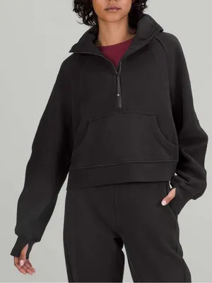 Lululemon Scuba Oversized Funnel Neck Fleece Sweatshirt Black W3FJ6S XS/S thumbnail 2