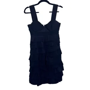 Alexander Wang Black Silk Bustier Silk Mini Dress Womens 4 Ruffled Tiered Goth thumbnail 2