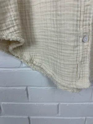 Aerie Pool To Party Gauze Cotton Button Down Coverup Shirt Size XS thumbnail 8