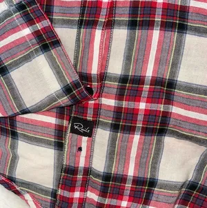 Rails Flannel Button Down Shirt Cream & Red Plaid thumbnail 7