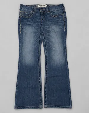 Ariat R.E.A.L. 1257 Women’s 29R Bootcut Jeans Festival Blue Western Stretch‎ thumbnail 1