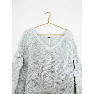 Free People Songbird Shaggy Knit Pullover Sweater Chunky Oversize Medium Seafoam thumbnail 5