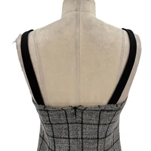 NBD‎ Bynes Mini Dress Gray Black Plaid Sleeveless Size Small thumbnail 9