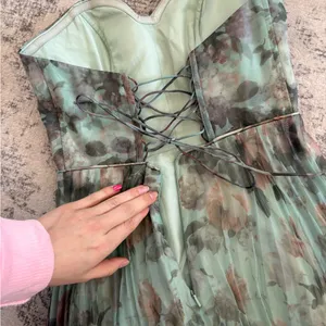 Lulus Most Beautiful Day Sage Multi Floral Print Organza Maxi Dress Size Medium thumbnail 8