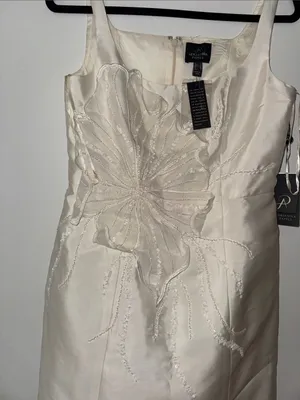 Adrianna Papell Ivory Embellished Mini Sheath Dress thumbnail 5