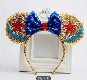 Cutest Captain America inspired Mouse ears headband thumbnail 1