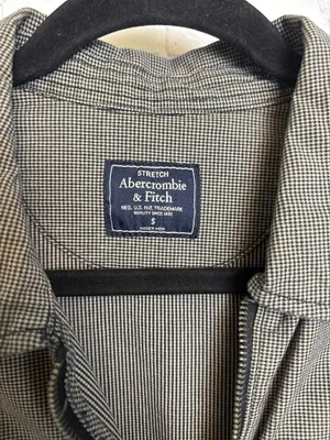 Abercrombie & Fitch full zip lightweight unisex jacket Small grey black retro thumbnail 4
