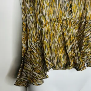 ISABEL MARANT ÉTOILE Top Womens Size 2 Boho Ruffle Asymmetrical Earthy Chic thumbnail 6