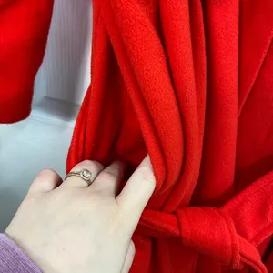 Yiyigiao red cotton faux fur collar peacoat button tiered belted coat XS small‎ thumbnail 9