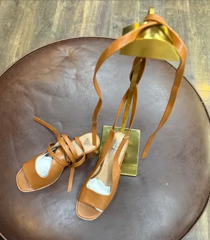 Women’s Tan Leather Lace-Up Sandals thumbnail 1