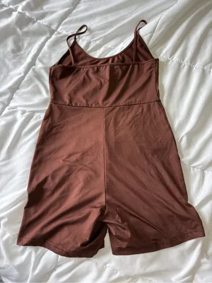 Shein Brown Sleeveless Romper | Size Medium thumbnail 3