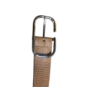 White House | Black Market Tan Animal print Leather Belt Silver Buckle Small thumbnail 2