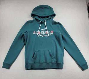 Hollister Womens Sweatshirt Size M Forest Green Hoodie Pullover Kangaroo Pocket thumbnail 1