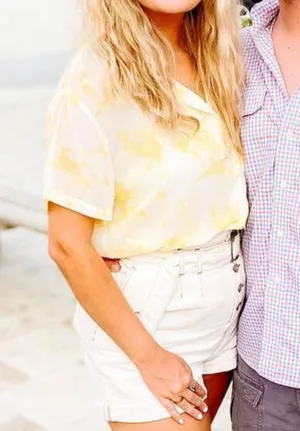 Ellison Yellow And White Tie Dye Shirt thumbnail 1