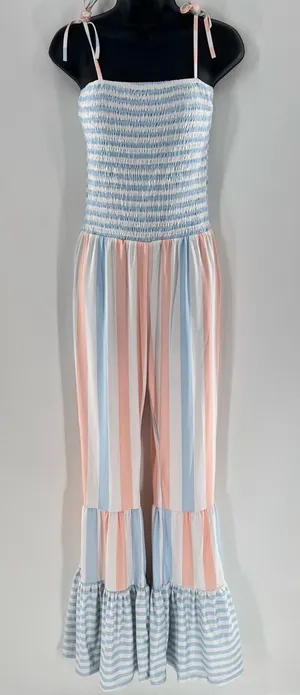Striped Pink and Blue Jumpsuit Size M thumbnail 1